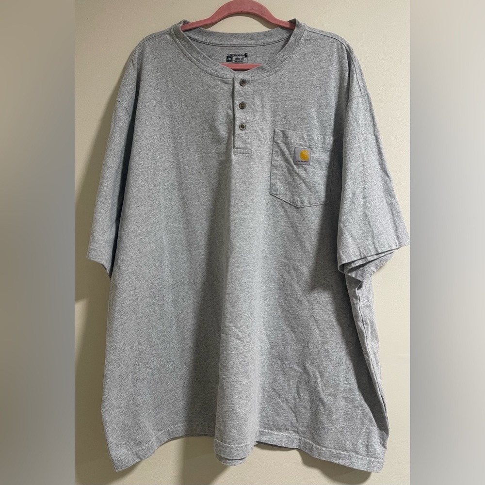 Carhartt Heather Gray Men's Short Sleeve Henley